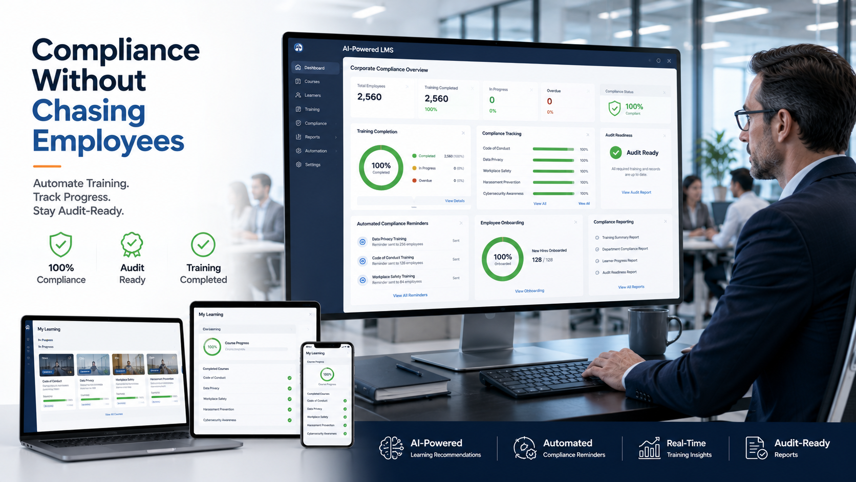 SEVnest 2nd Blog Banner (compliance without chasing employees) 3 Mandatory compliance training and compliance tracking